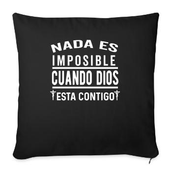 Camiseta Cristiana Para Mujer En Espanol Spanish - Sofa pillowcase 17,3'' x 17,3'' (45 x 45 cm) - black - Front