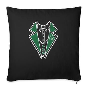 Smoking irlandais drôle de la Saint-Patrick - Housse de coussin décorative 45 x 45 cm - noir - Devant