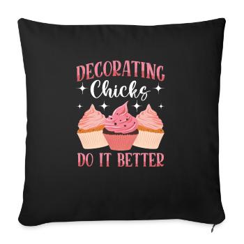Cupcake artiste cuisson - Housse de coussin décorative 45 x 45 cm - noir - Devant