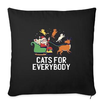 Cats For Everybody Men Kids Women Ugly Christmas C - Sofa pillowcase 17,3'' x 17,3'' (45 x 45 cm) - black - Front