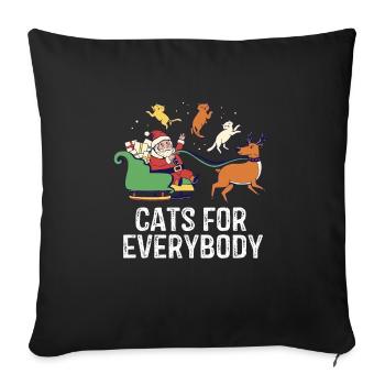 Cats For Everybody Men Kids Women Ugly Christmas C - Sofa pillowcase 17,3'' x 17,3'' (45 x 45 cm) - black - Front