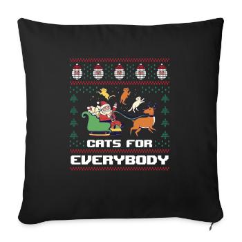 Cats For Everybody Men Kids Women Ugly Christmas C - Sofa pillowcase 17,3'' x 17,3'' (45 x 45 cm) - black - Front