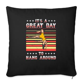 Circus, Aerial Silks, Aeralist, Acrobatics, Trapeze - Sofa pillowcase 17,3'' x 17,3'' (45 x 45 cm) - black - Front