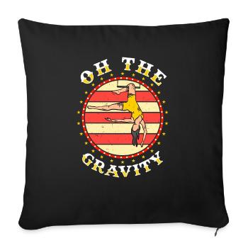 Cirque, Tissus aériens, Aériste, Acrobatie, Trapèze - Housse de coussin décorative 45 x 45 cm - noir - Devant