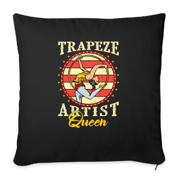 Cirque, Tissus aériens, Aériste, Acrobatie, Trapèze - Housse de coussin décorative 45 x 45 cm - noir - Devant
