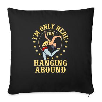 Cirque, Tissus aériens, Aériste, Acrobatie, Trapèze - Housse de coussin décorative 45 x 45 cm - noir - Devant