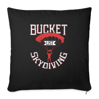 Bucket List Skydiving Skydiver Parachute - Sofa pillowcase 17,3'' x 17,3'' (45 x 45 cm) - black - Front