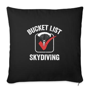 Bucket List Skydiving Parachute Skydiver - Sofa pillowcase 17,3'' x 17,3'' (45 x 45 cm) - black - Front
