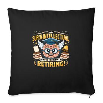 Education, Retiree, Educator, Retired Teacher - Sofa pillowcase 17,3'' x 17,3'' (45 x 45 cm) - black - Front