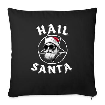 Heil Weihnachtsmann Lustige Alternative Gothic Weihnachten Design - Sofakissenbezug 45 x 45 cm - Schwarz - Vorne