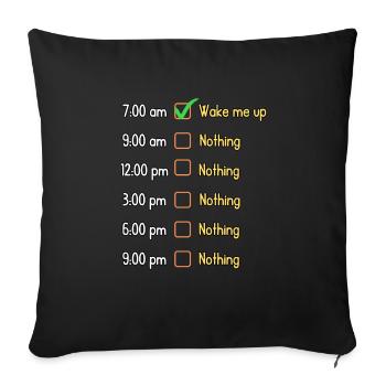 Things To Do During The Day | Funny Design - Sofa pillowcase 17,3'' x 17,3'' (45 x 45 cm) - black - Front