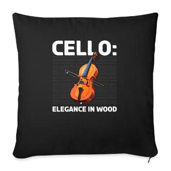 Cellist, Musikinstrument, Musiker, Cellist - Sofakissenbezug 45 x 45 cm - Schwarz - Vorne