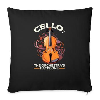 Cello Player Musical Instrument Musician Cellist - Sofa pillowcase 17,3'' x 17,3'' (45 x 45 cm) - black - Front