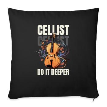 Violoncelle Instrument de musique Musicien Violoncelliste - Housse de coussin décorative 45 x 45 cm - noir - Devant
