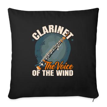 Klarinetten Musikinstrument Musiker Klarinettist - Sofakissenbezug 45 x 45 cm - Schwarz - Vorne