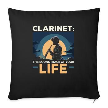 Klarinetten Musikinstrument Musiker Klarinettist - Sofakissenbezug 45 x 45 cm - Schwarz - Vorne