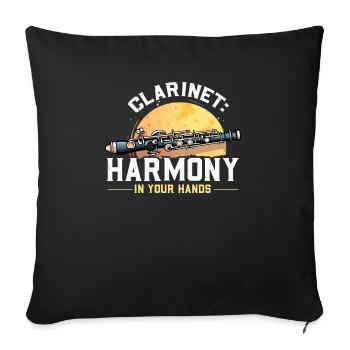 Clarinettes Instrument de musique Musicien Clarinettiste - Housse de coussin décorative 45 x 45 cm - noir - Devant