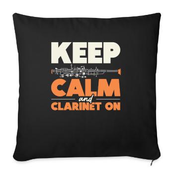 Clarinettes Instrument de musique Musicien Clarinettiste - Housse de coussin décorative 45 x 45 cm - noir - Devant
