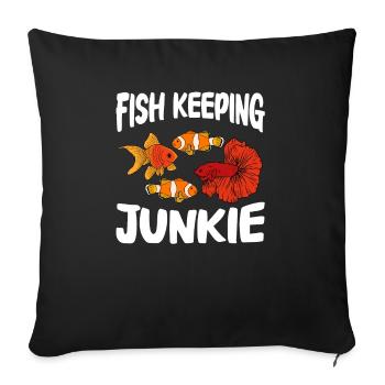 Aquaristics, Fish farming, Aquarists - Sofa pillowcase 17,3'' x 17,3'' (45 x 45 cm) - black - Front