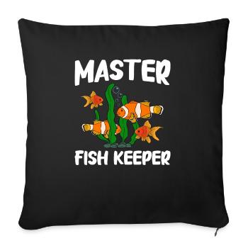 Aquaristics, Fish farming, Aquarists - Sofa pillowcase 17,3'' x 17,3'' (45 x 45 cm) - black - Front