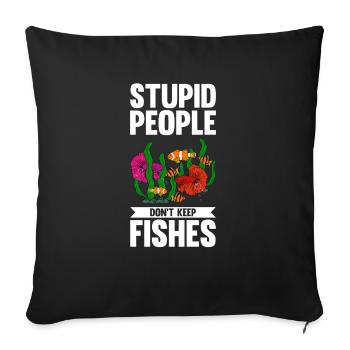 Aquaristics, Fish farming, Aquarists - Sofa pillowcase 17,3'' x 17,3'' (45 x 45 cm) - black - Front