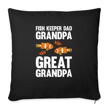 Aquaristics, Fish farming, Aquarists - Sofa pillowcase 17,3'' x 17,3'' (45 x 45 cm) - black - Front