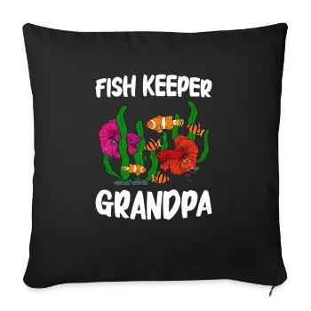 Aquaristics, Fish farming, Aquarists - Sofa pillowcase 17,3'' x 17,3'' (45 x 45 cm) - black - Front