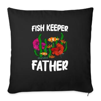Aquariophilie, Pisciculture, Aquariophiles - Housse de coussin décorative 45 x 45 cm - noir - Devant