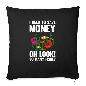 Aquariophiles piscicoles d'aquarium - Housse de coussin décorative 45 x 45 cm - noir - Devant