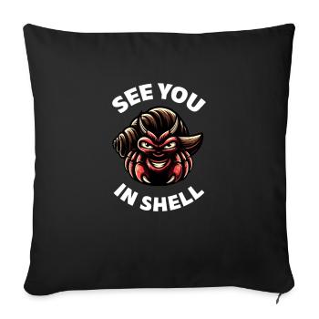 Fruits de mer, Fruits de mer, Moules, Bernard-l’ermite - Housse de coussin décorative 45 x 45 cm - noir - Devant