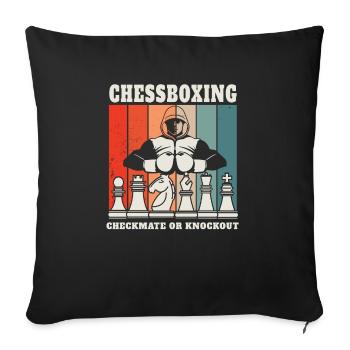 Chess Boxing - Checkmate or Knockout Chess Boxing - Sofa pillowcase 17,3'' x 17,3'' (45 x 45 cm) - black - Front