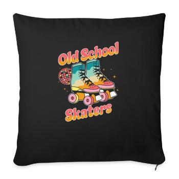 Talk Derby To Me Roller Derby Patins à roulettes - Housse de coussin décorative 45 x 45 cm - noir - Devant