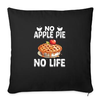 Tarte aux pommes chemise drôle boulangers cadeau - Housse de coussin décorative 45 x 45 cm - noir - Devant