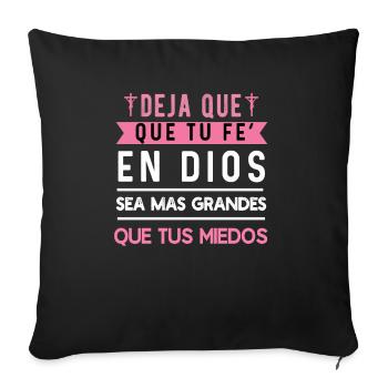 Camiseta Cristiana Para Mujer En Espanol Spanish - Sofa pillowcase 17,3'' x 17,3'' (45 x 45 cm) - black - Front