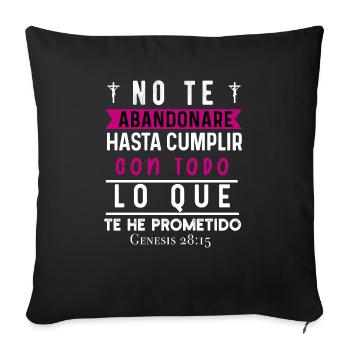 Camiseta Cristiana Para Mujer En Espanol Spanish - Sofa pillowcase 17,3'' x 17,3'' (45 x 45 cm) - black - Front