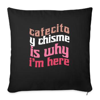 Funny Spanish Shirts Cafecito Cafe Espanol - Sofa pillowcase 17,3'' x 17,3'' (45 x 45 cm) - black - Front