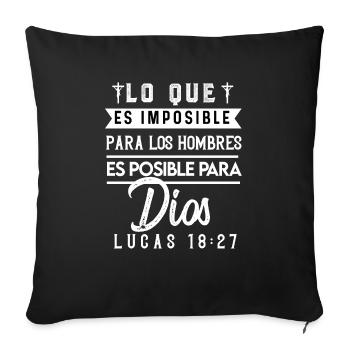 Camiseta Cristiana Para Mujer En Espanol Spanish - Sofa pillowcase 17,3'' x 17,3'' (45 x 45 cm) - black - Front