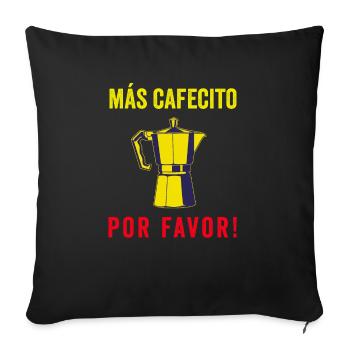Funny Spanish Shirts Cafecito Cafe Espanol - Sofa pillowcase 17,3'' x 17,3'' (45 x 45 cm) - black - Front