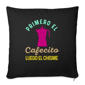 Funny Spanish Shirts Cafecito Cafe Espanol - Sofa pillowcase 17,3'' x 17,3'' (45 x 45 cm) - black - Front