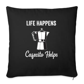 Funny Spanish Shirts Cafecito Cafe Espanol - Sofa pillowcase 17,3'' x 17,3'' (45 x 45 cm) - black - Front