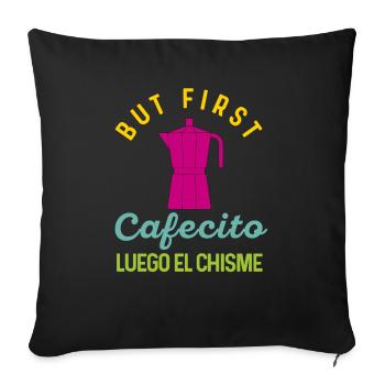 Funny Spanish Shirts Cafecito Cafe Espanol - Sofa pillowcase 17,3'' x 17,3'' (45 x 45 cm) - black - Front