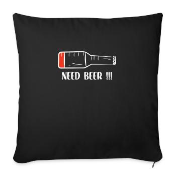 Gadget de fête sympa pour les buveurs de bière un - Housse de coussin décorative 45 x 45 cm - noir - Devant