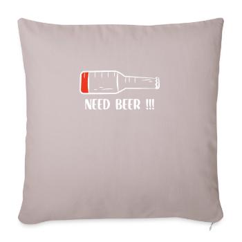 Cooles Party-Gadget für Biertrinker ein Bierspruch - Sofakissenbezug 45 x 45 cm - helles Taupe - Vorne