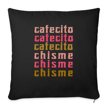 Funny Spanish Shirts Cafecito Cafe Espanol - Sofa pillowcase 17,3'' x 17,3'' (45 x 45 cm) - black - Front