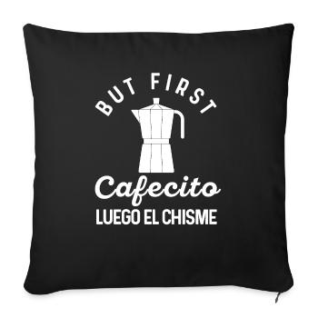 Funny Spanish Shirts Cafecito Cafe Espanol - Sofa pillowcase 17,3'' x 17,3'' (45 x 45 cm) - black - Front