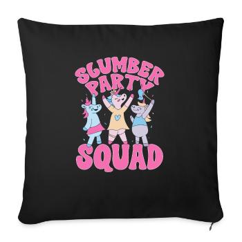 Soirée pyjama pyjama soirée pyjama - Housse de coussin décorative 45 x 45 cm - noir - Devant