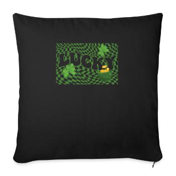 Joyeuse Saint-Patrick Shamrock Irlande Luxure - Housse de coussin décorative 45 x 45 cm - noir - Devant