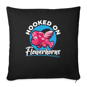 Flowerhorn Fish Lover Freshwater Aquarium Fish - Sofa pillowcase 17,3'' x 17,3'' (45 x 45 cm) - black - Front