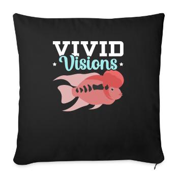 Flowerhorn Fish Lover Freshwater Aquarium Fish - Sofa pillowcase 17,3'' x 17,3'' (45 x 45 cm) - black - Front