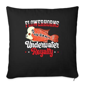 Flowerhorn Fish Lover Freshwater Aquarium Fish - Sofa pillowcase 17,3'' x 17,3'' (45 x 45 cm) - black - Front